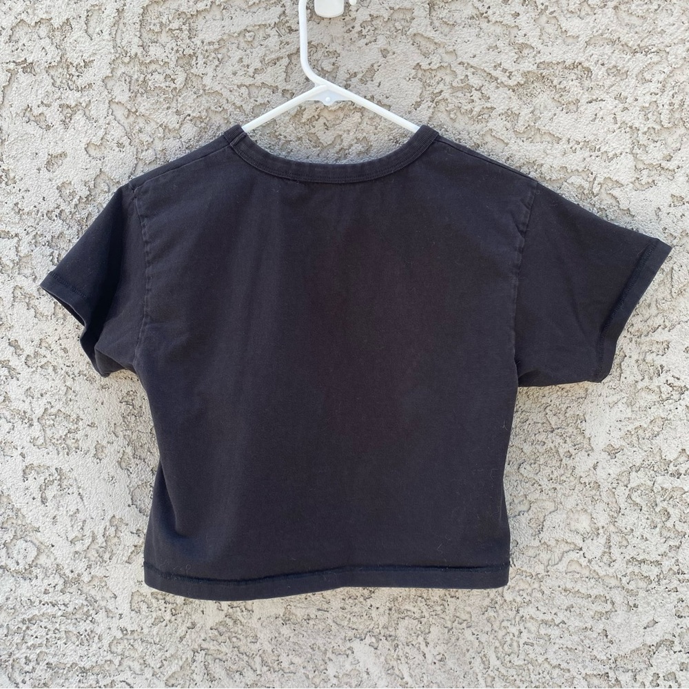 REBECCA MINKOFF Cropped Black LOVE Tee Shirt - Picture 4 of 5